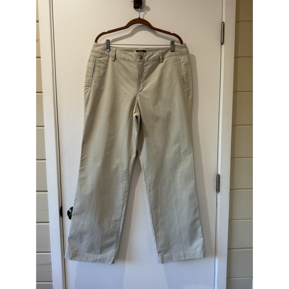 Eddie Bauer Pants Womens 14 Chinos Khaki Mid Rise Straight Pockets Capsule
